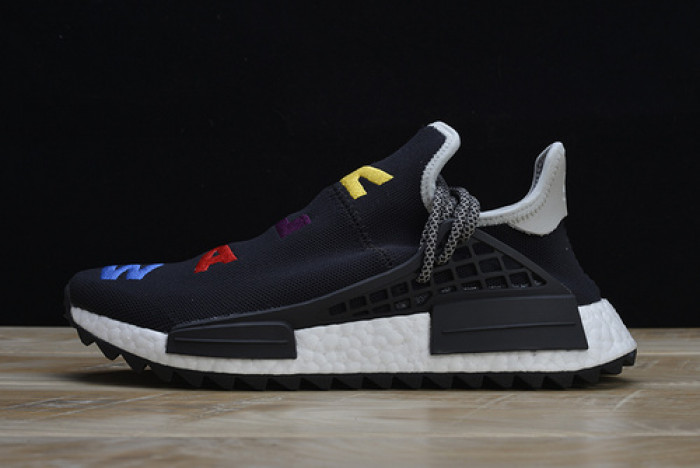 pharrell x  nmd hu tri-color black running shoes 114970010