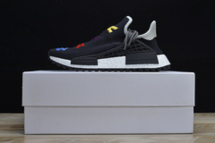 pharrell x  nmd hu tri-color black running shoes 114970010